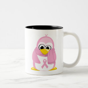 Brustkrebs-Rosa-Pinguin Zweifarbige Tasse