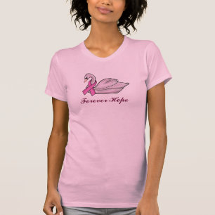Brustkrebs-Rosa-Schwan "hoffen für immer" T - T-Shirt