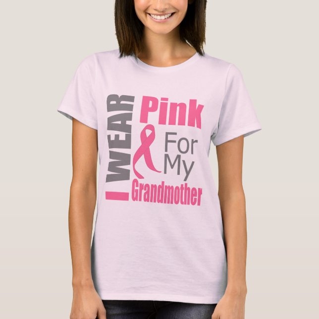 Brustkrebs-Schleife ich trage rosa Großmutter T-Shirt (Vorderseite)