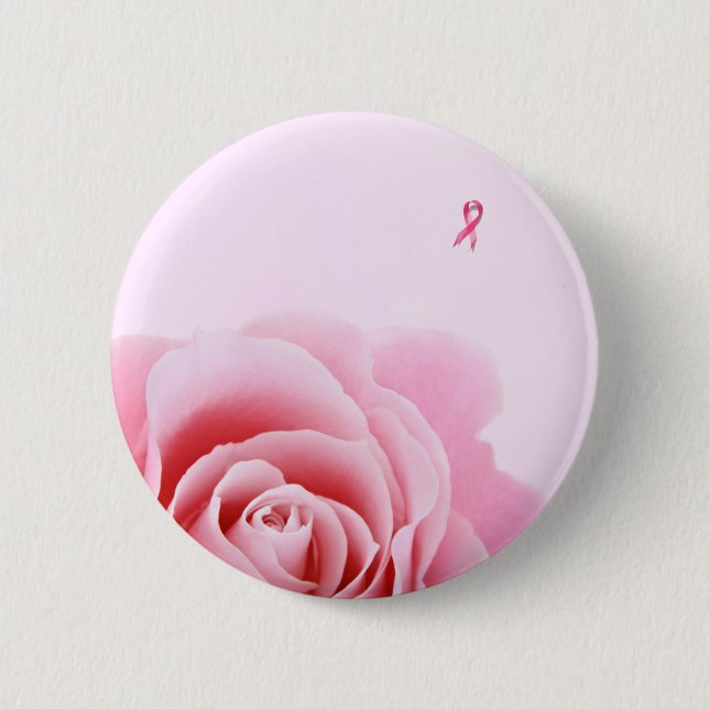 Brustkrebs-Schleife und rosa Rose Leggings Button (Vorderseite)