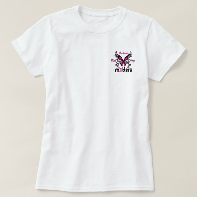 Brustkrebs-Schmetterling 7 T-Shirt (Design vorne)