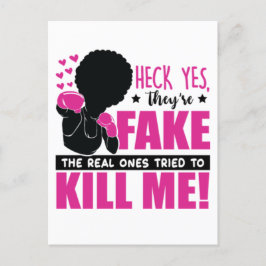 Brustkrebs Schwarze Frau Kriegerin Melanin Überleb Postkarte