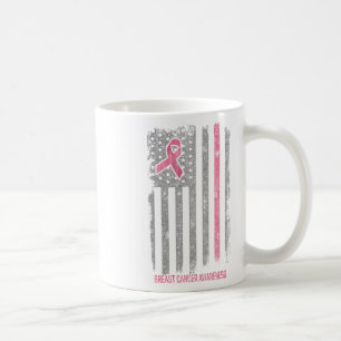 Brustkrebs-Shirts Amerikanische Flagge Brustkrebs Kaffeetasse