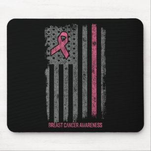 Brustkrebs-Shirts Amerikanische Flagge Brustkrebs Mousepad