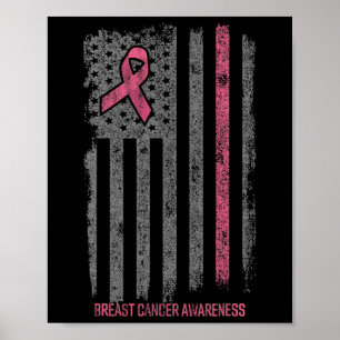 Brustkrebs-Shirts Amerikanische Flagge Brustkrebs Poster