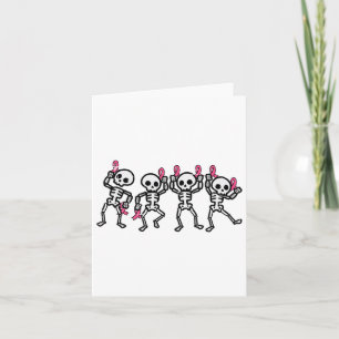Brustkrebs Skelette Rosa Bronchialkünstlerin Karte