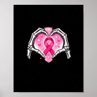 Brustkrebs Skeletton Hand Herz Sign Ribbon Krieg