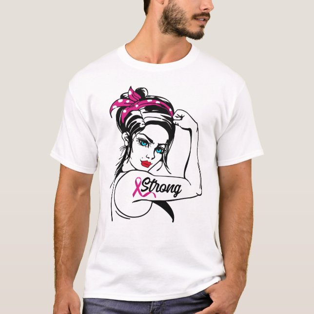 Brustkrebs stark Rosie The Riveter Pink Ribbon T-Shirt