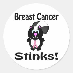 Brustkrebs stinkt Skunk-Bewusstseins-Design Runder Aufkleber