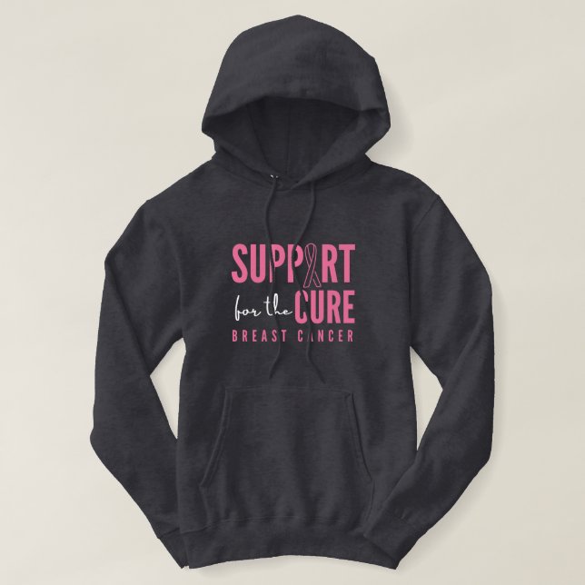 Brustkrebs.support.cure. Pullover Hoodie (Design vorne)
