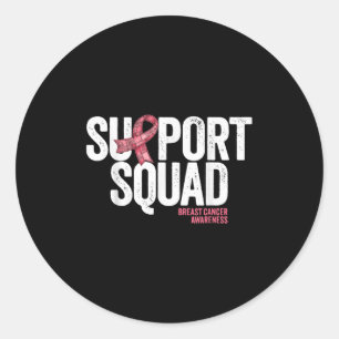Brustkrebs-Support Squad Pink Ribbon-Patchwork Runder Aufkleber
