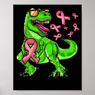 Brustkrebs T-Rex Dinosaurier Jungen Brustkrebs Poster