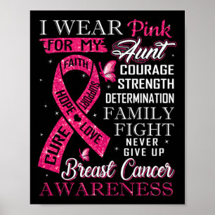 Brustkrebs-T-Shirt Ich trage Pink für meinen Aun Poster