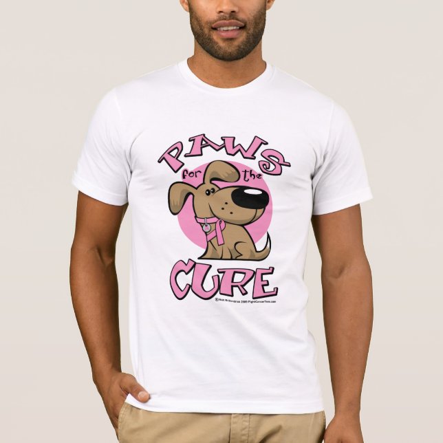 Brustkrebs-Tatzen für den Heilungs-Hund T-Shirt (Vorderseite)
