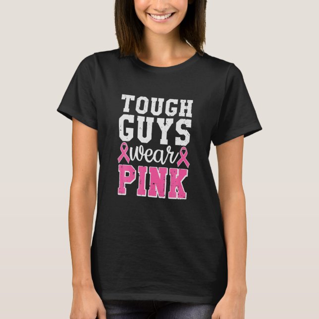 Brustkrebs Tough Typ tragen rosa Geschenk T-Shirt (Vorderseite)