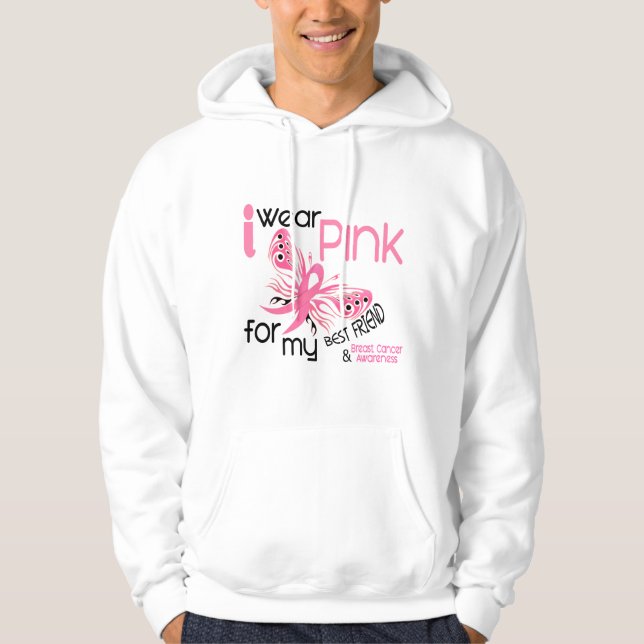 Brustkrebs TRAGE ICH ROSA FÜR MEINEN BESTEN FREUND Hoodie (Vorderseite)