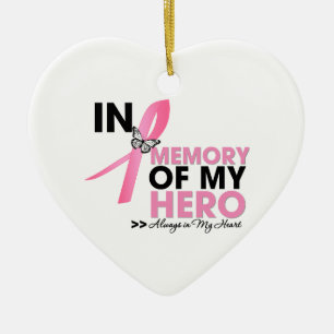 Brustkrebs-Tribut zum Gedenken an meinen Held Keramik Ornament