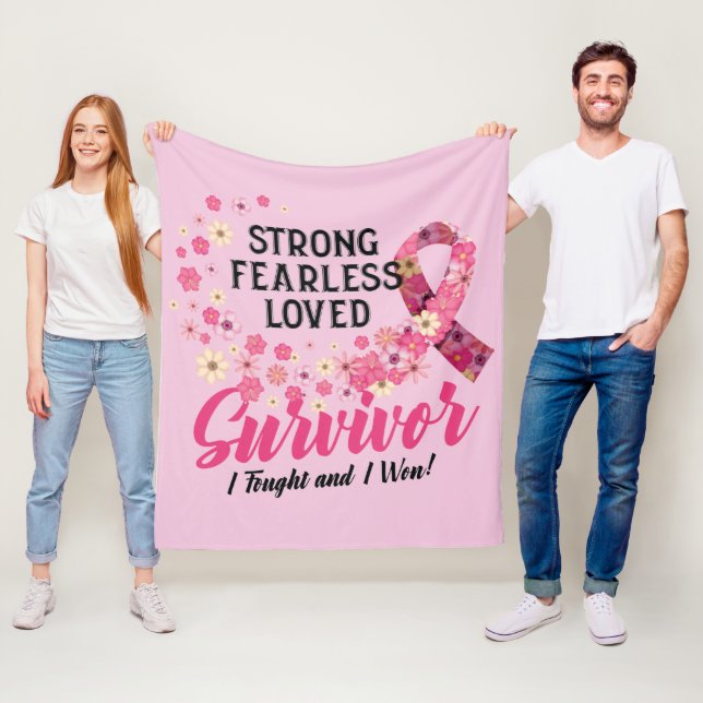 Brustkrebs-Überleben Starke Furchtlos geliebt Fleecedecke (Beispiel)