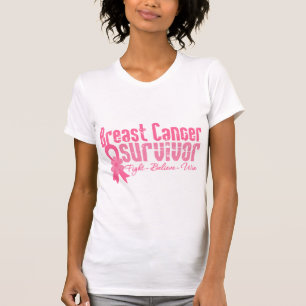Brustkrebs-Überlebend-Blumen-Band T-Shirt