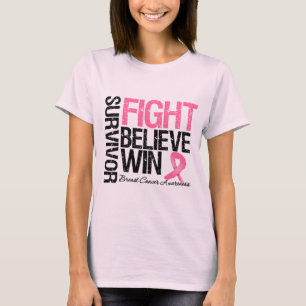Brustkrebs-Überlebend-Kampf glauben Gewinn-Motto T-Shirt