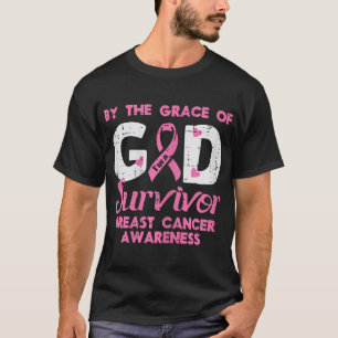 Brustkrebs-Überlebende Grace God Awareness T-Shirt