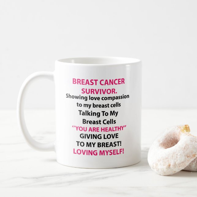 Brustkrebs-Überlebende Kaffeetasse (Mit Donut)