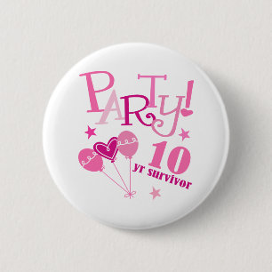 Brustkrebs-Überlebender 10-jährig Button