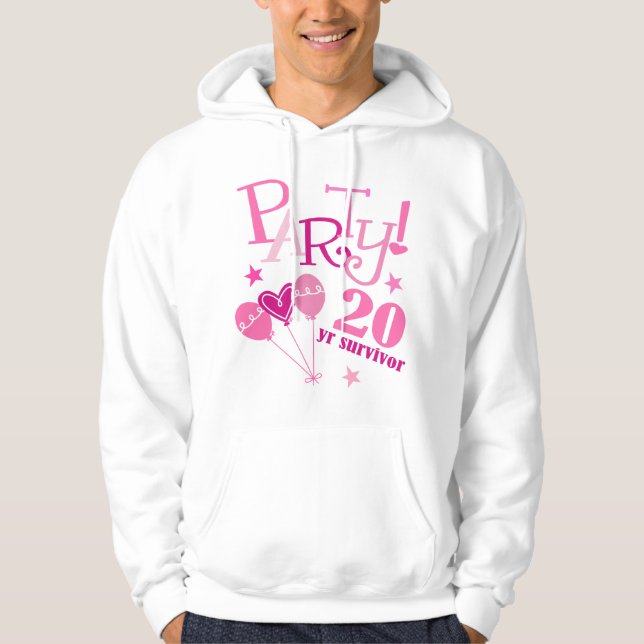 Brustkrebs-Überlebender 20-jährig Hoodie (Vorderseite)