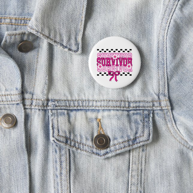 Brustkrebs-Überlebender Rosa Button (Beispiel)