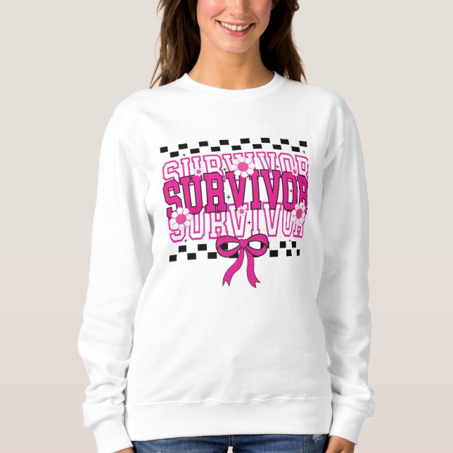 Brustkrebs-Überlebender Rosa Sweatshirt (Vorderseite)