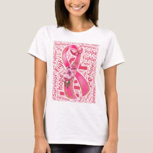 Brustkrebs-Überlebenskämpfer-Hoffnung Rosa Band T-Shirt