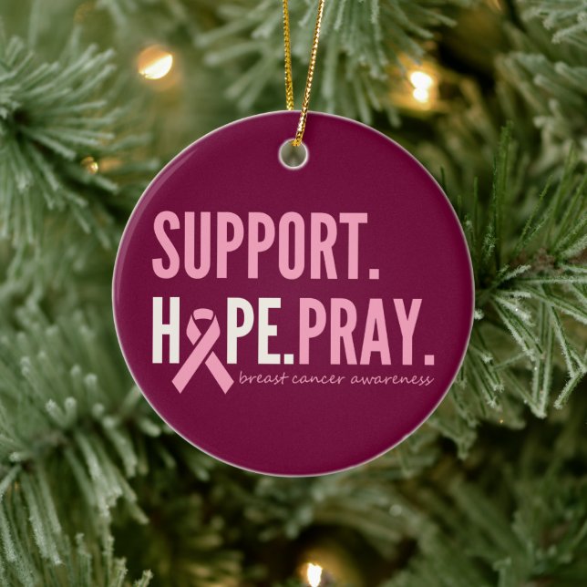 Brustkrebs unterstützen Hoffnung beten Ornament We (Baum)