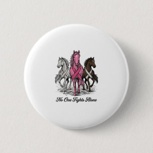 Brustkrebs-Unterstützung Pferd Vektor-Shirt-Design Button