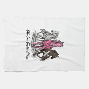 Brustkrebs-Unterstützung Pferd Vektor-Shirt-Design Geschirrtuch