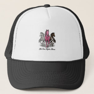 Brustkrebs-Unterstützung Pferd Vektor-Shirt-Design Truckerkappe