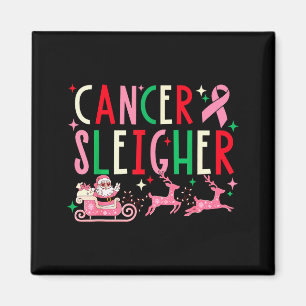 Brustkrebs-Weihnachten Nk-Schleife Santa-Schlitten Magnet