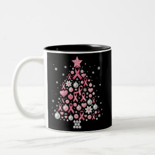 Brustkrebs-Weihnachtsbaum-Schneeflocken Weihnachte Zweifarbige Tasse