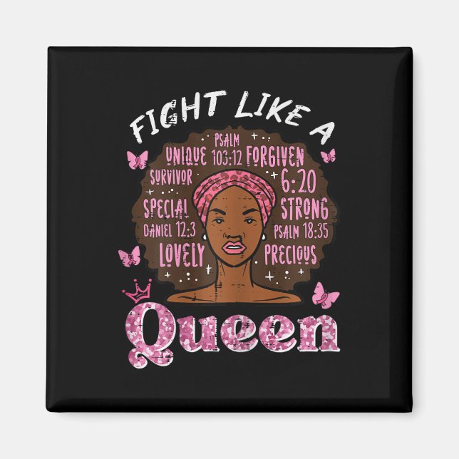 Brustkrebs wie Queen Afro Survivor Aware Magnet (Vorne)