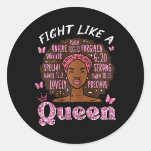 Brustkrebs wie Queen Afro Survivor Aware Runder Aufkleber