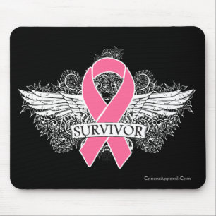 Brustkrebs-Winged SURVIVOR Ribbon Mousepad