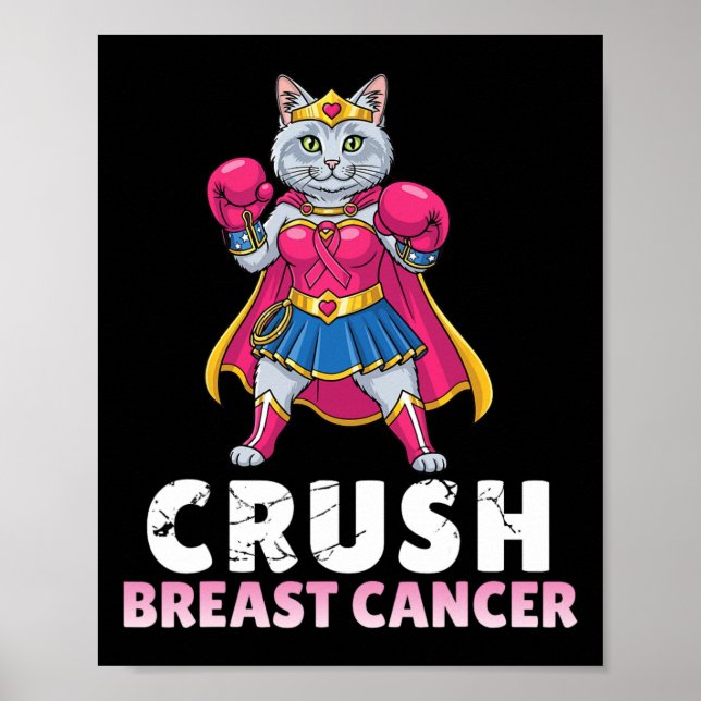 Brustkrebs zerkleinern mit Türkischem Angora Katze Poster (Vorne)
