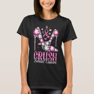 Brustkrebs zerkleinern rosa Bling High Heels Ribbo T-Shirt