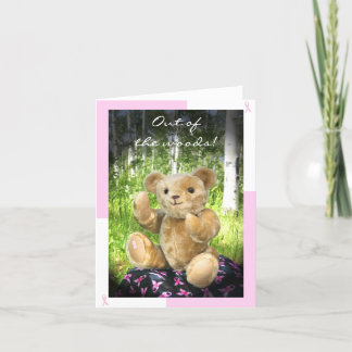 Brustkrebsbehandlung - Teddybären - rosa Ribbons Karte