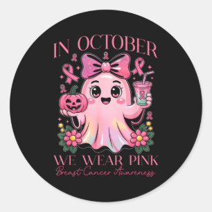 Brustkrebsbewusstsein Für Nk Oktober Und Halloween Runder Aufkleber
