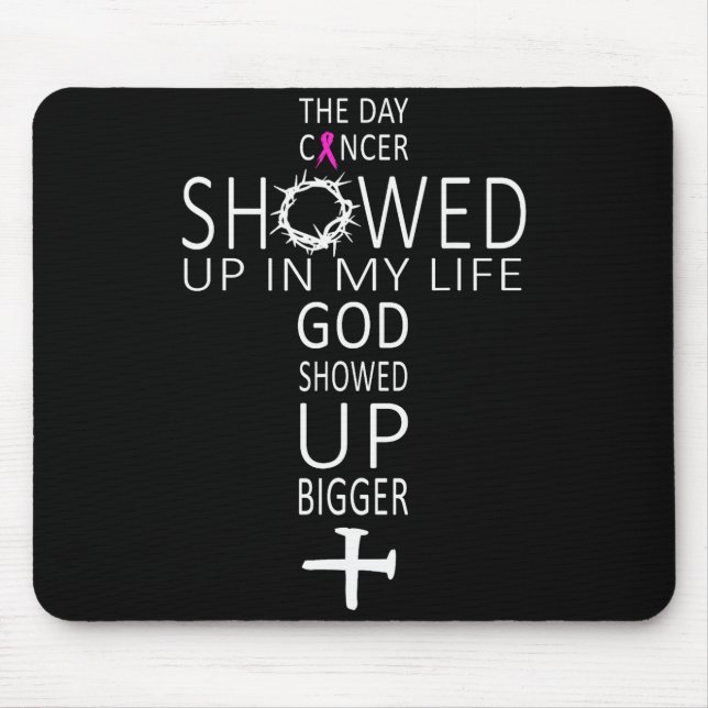 Brustkrebsbewusstsein Gott Zeigte Sich Größer Chri Mousepad (Vorne)