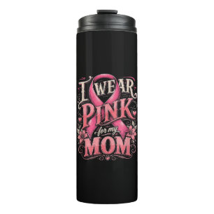 Brustkrebsbewusstsein Ich trage Rosa für meine Mut Thermosbecher