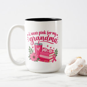 Brustkrebsbewusstsein "Ich trage Rosa für meine" Zweifarbige Tasse