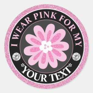 Brustkrebsbewusstsein Ich trage Rosa Für Runder Aufkleber