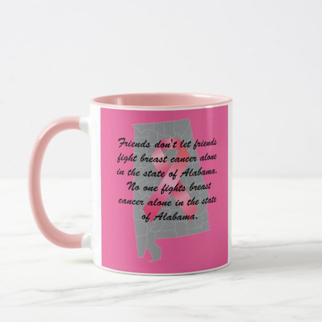 Brustkrebsbewusstsein in Alabama  Tasse (Links)