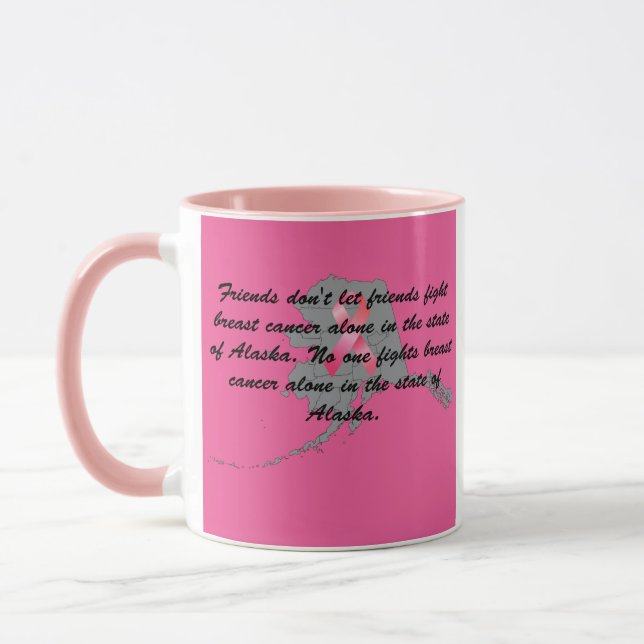 Brustkrebsbewusstsein in Alaska Tasse (Links)